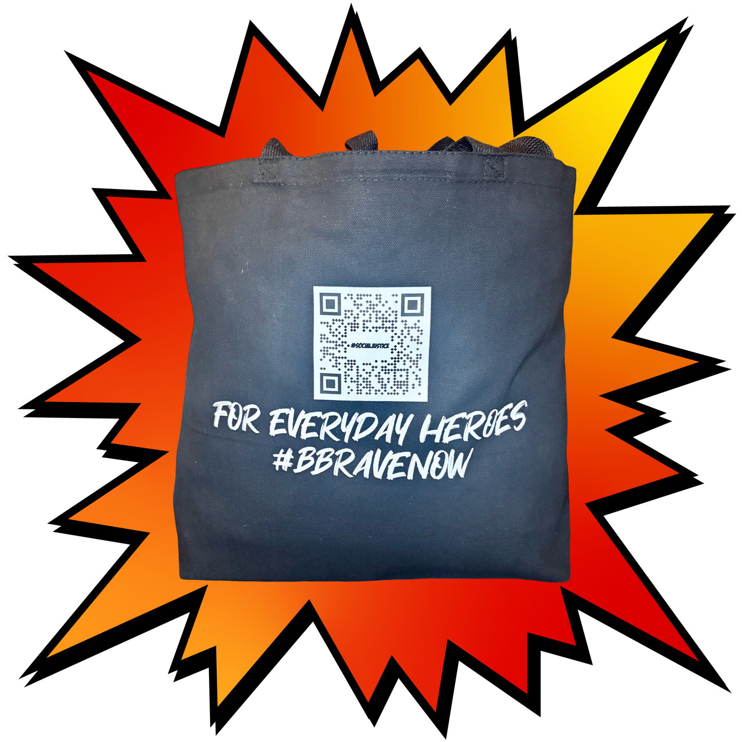 Social Justice Canvas Tote Bag – 100% Cotton Graphic Tote for Everyday Heroes | B.Brave by SK WiLBUR