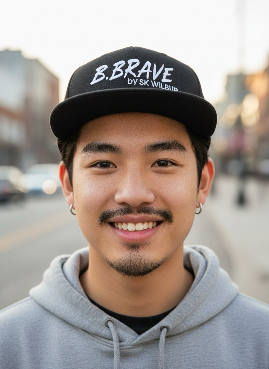 Adjustable Baseball Cap – Multicolored, Black, & Red | One Size Fits All | Cotton Polyester Blend | All-Season Streetwear Hat for Men & Women | B.Brave by SK WiLBUR