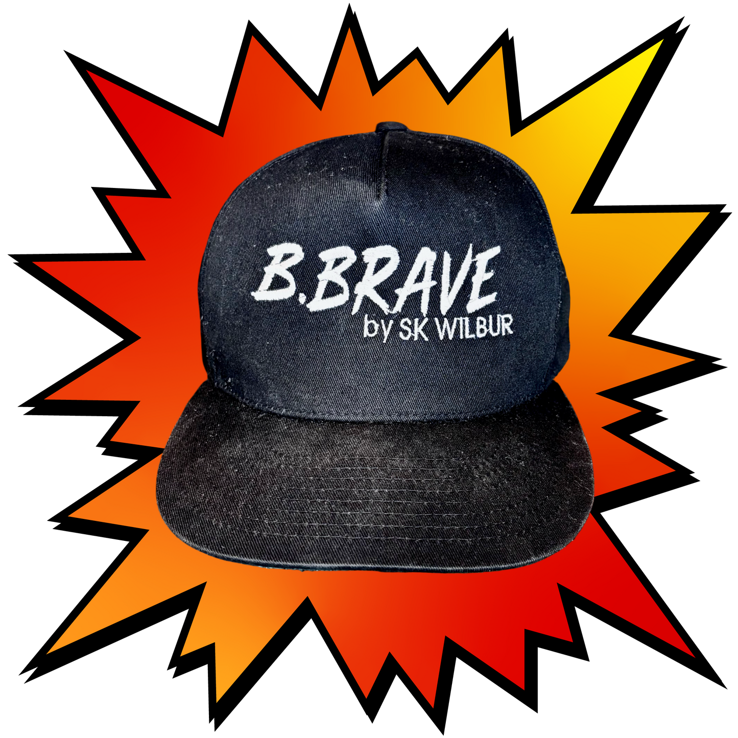Adjustable Baseball Cap – Multicolored, Black, & Red | One Size Fits All | Cotton Polyester Blend | All-Season Streetwear Hat for Men & Women | B.Brave by SK WiLBUR