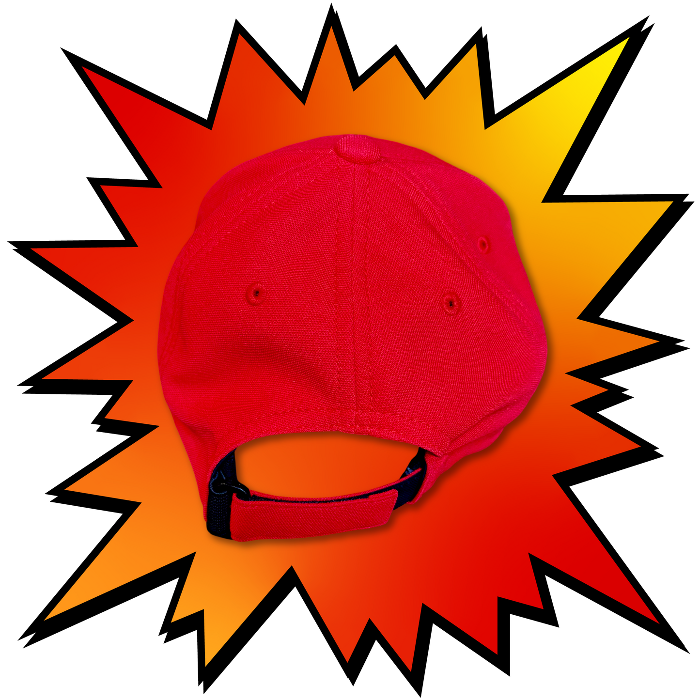 Adjustable Baseball Cap – Multicolored, Black, & Red | One Size Fits All | Cotton Polyester Blend | All-Season Streetwear Hat for Men & Women | B.Brave by SK WiLBUR