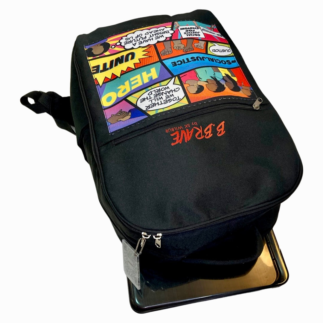 big justice leather backpack Social Justice "HERO" Laptop Backpack – bbravebackpacks
