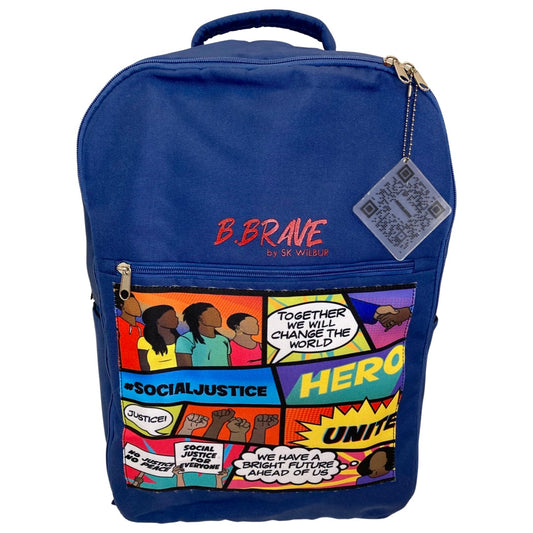 Social Justice "HERO" Laptop Backpack - Navy Blue